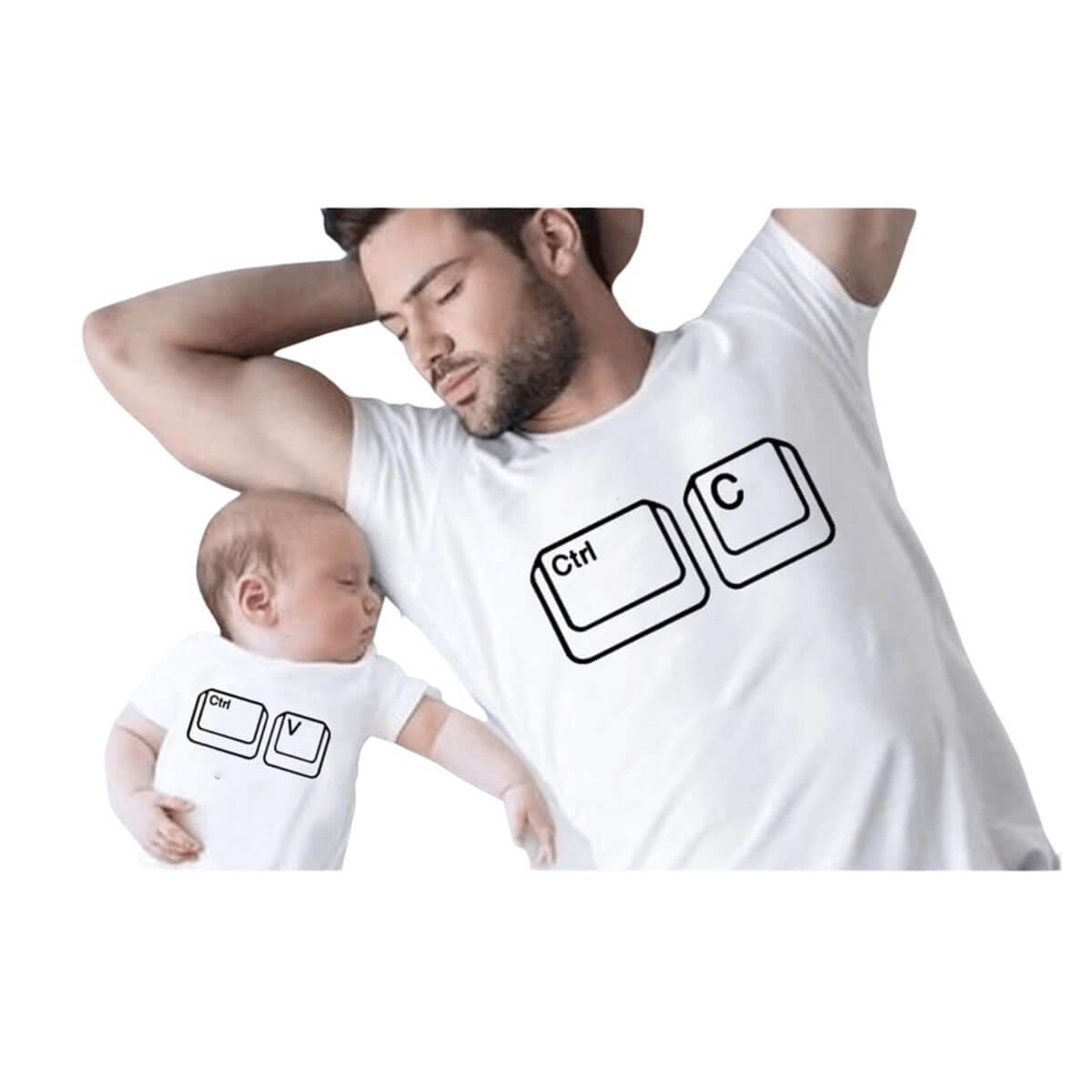 Baba & Oğul Baskılı T-Shirt-Erkek Çocuk Tek Alt-QuzucukKids.com