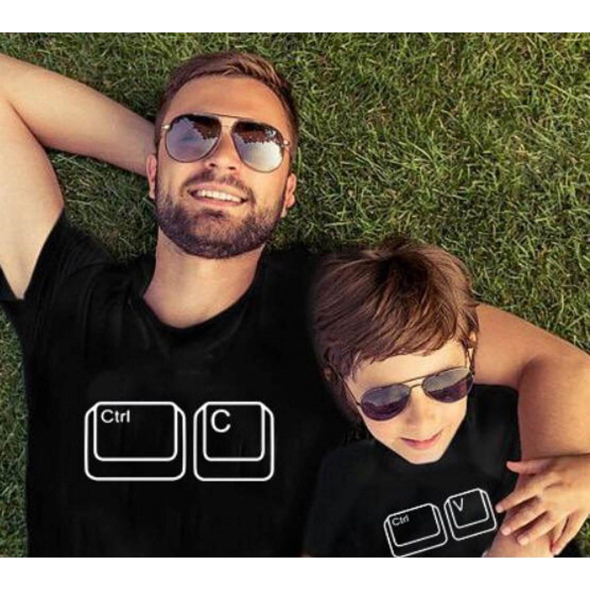 Baba & Oğul Baskılı T-Shirt-Erkek Çocuk Tek Alt-QuzucukKids.com
