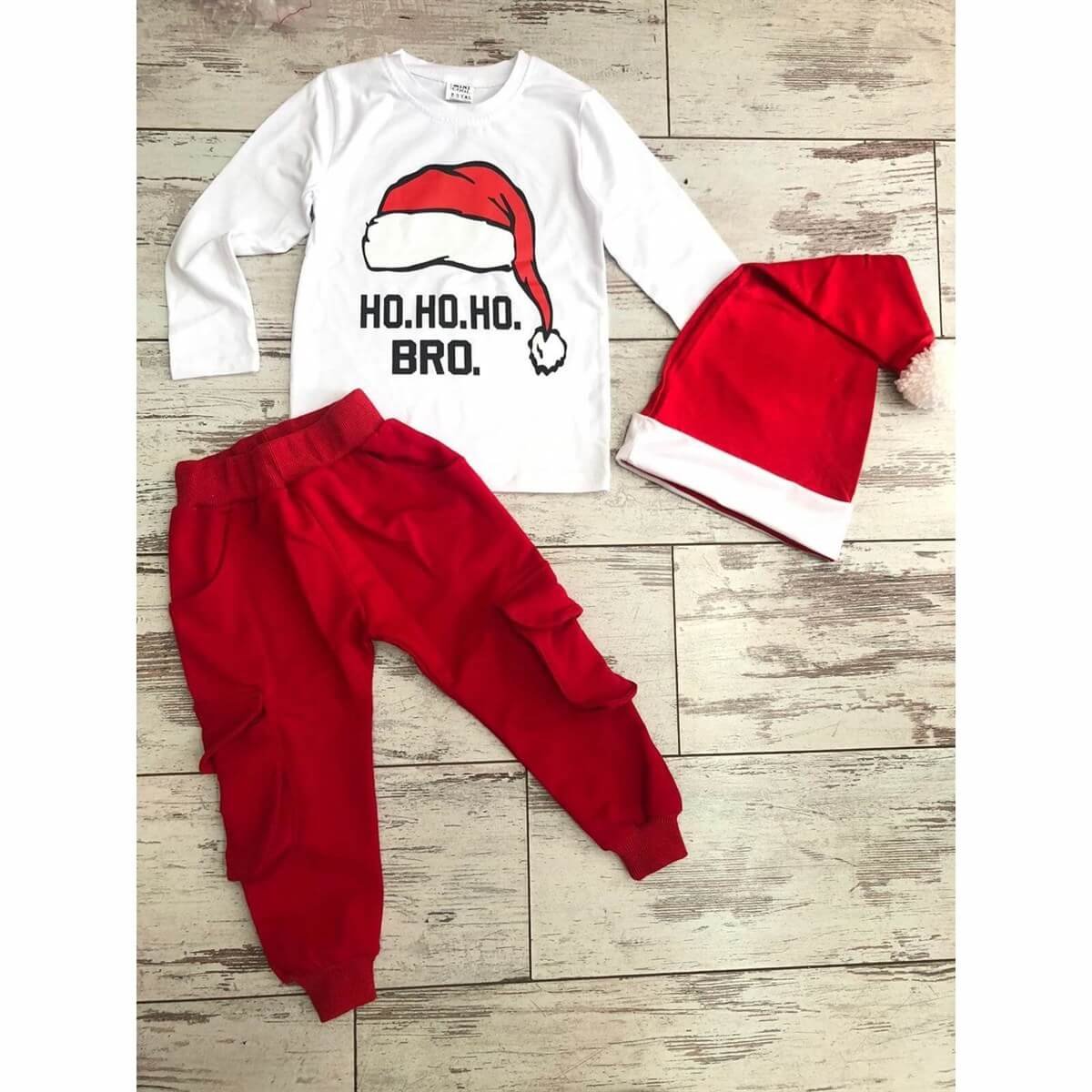 Çocuk Ho Ho Ho Bro Yılbaşı Seti-Seasonal Products-QuzucukKids.com