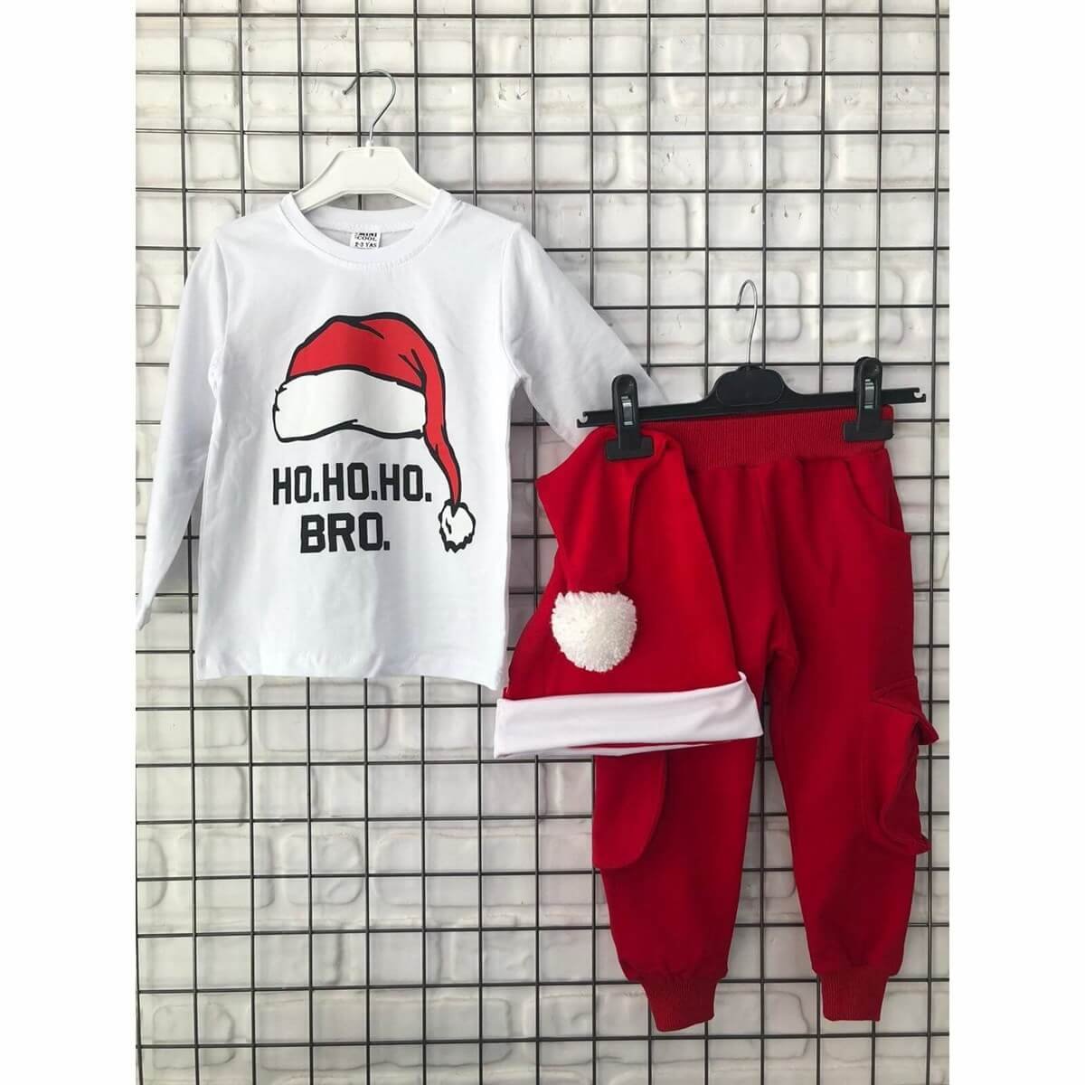 Çocuk Ho Ho Ho Bro Yılbaşı Seti-Seasonal Products-QuzucukKids.com