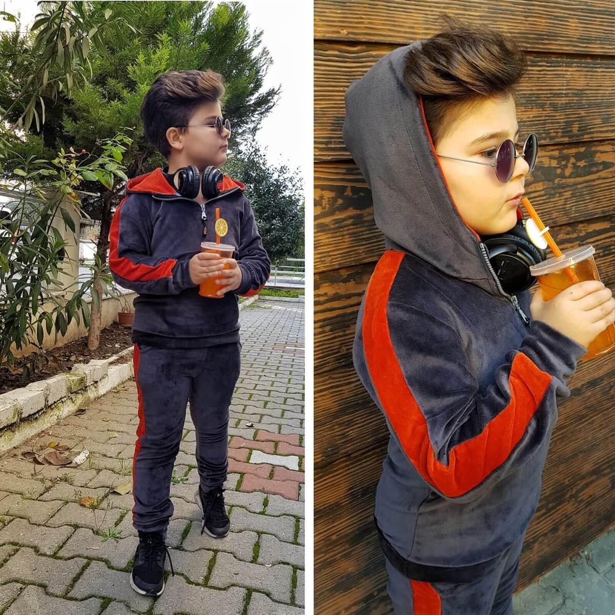 Çocuk Kadife Eşofman Seti-Kid Boy Cloth Sets-QuzucukKids.com