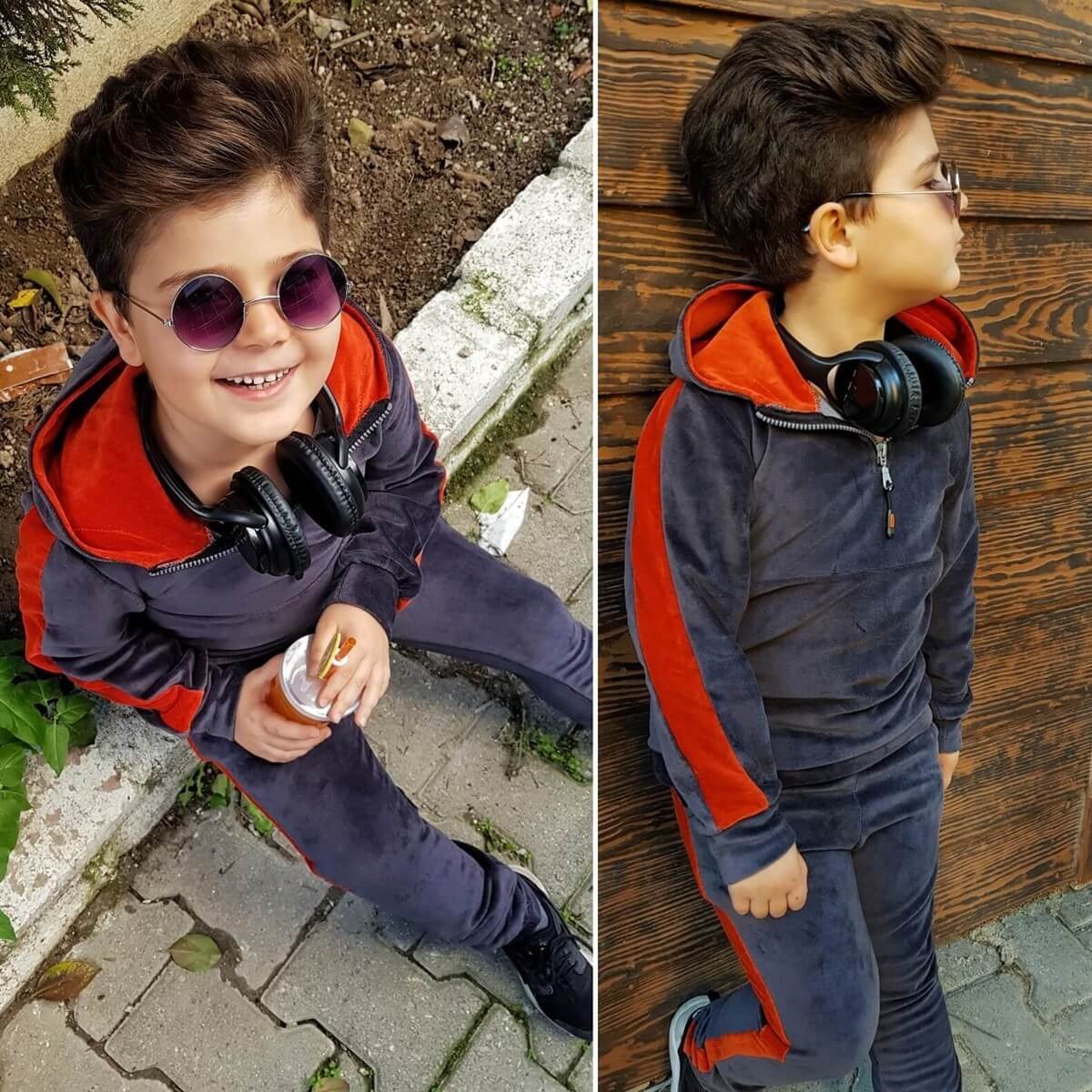 Çocuk Kadife Eşofman Seti-Kid Boy Cloth Sets-QuzucukKids.com