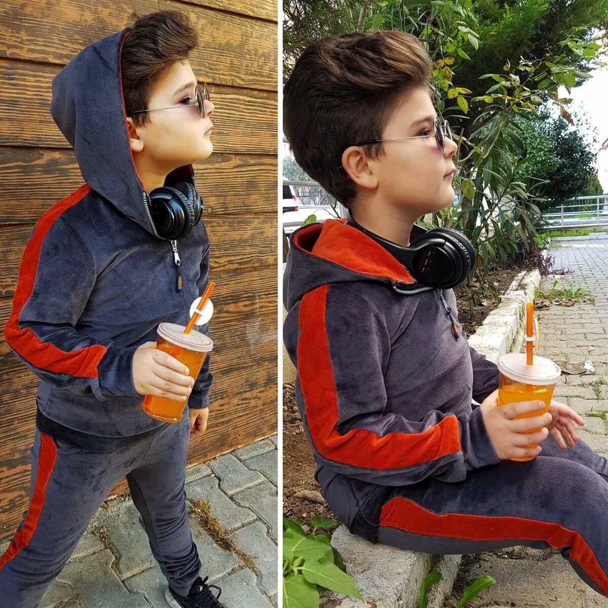 Çocuk Kadife Eşofman Seti-Kid Boy Cloth Sets-QuzucukKids.com