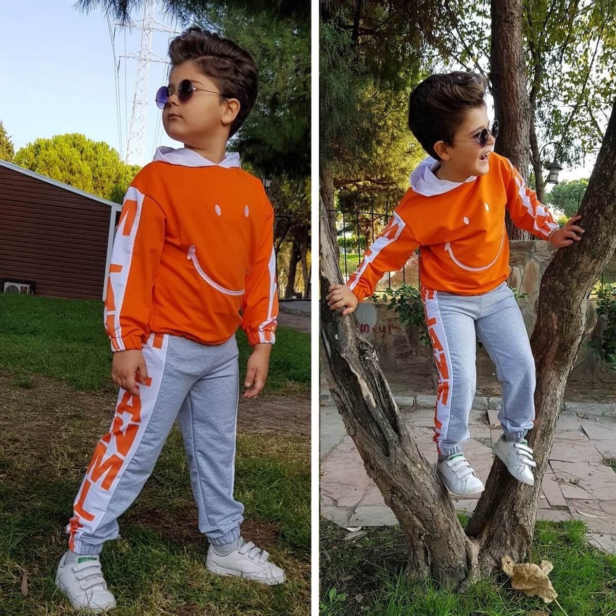 Çocuk Smiley Eşofman Seti-Sezon Ürünleri-QuzucukKids.com