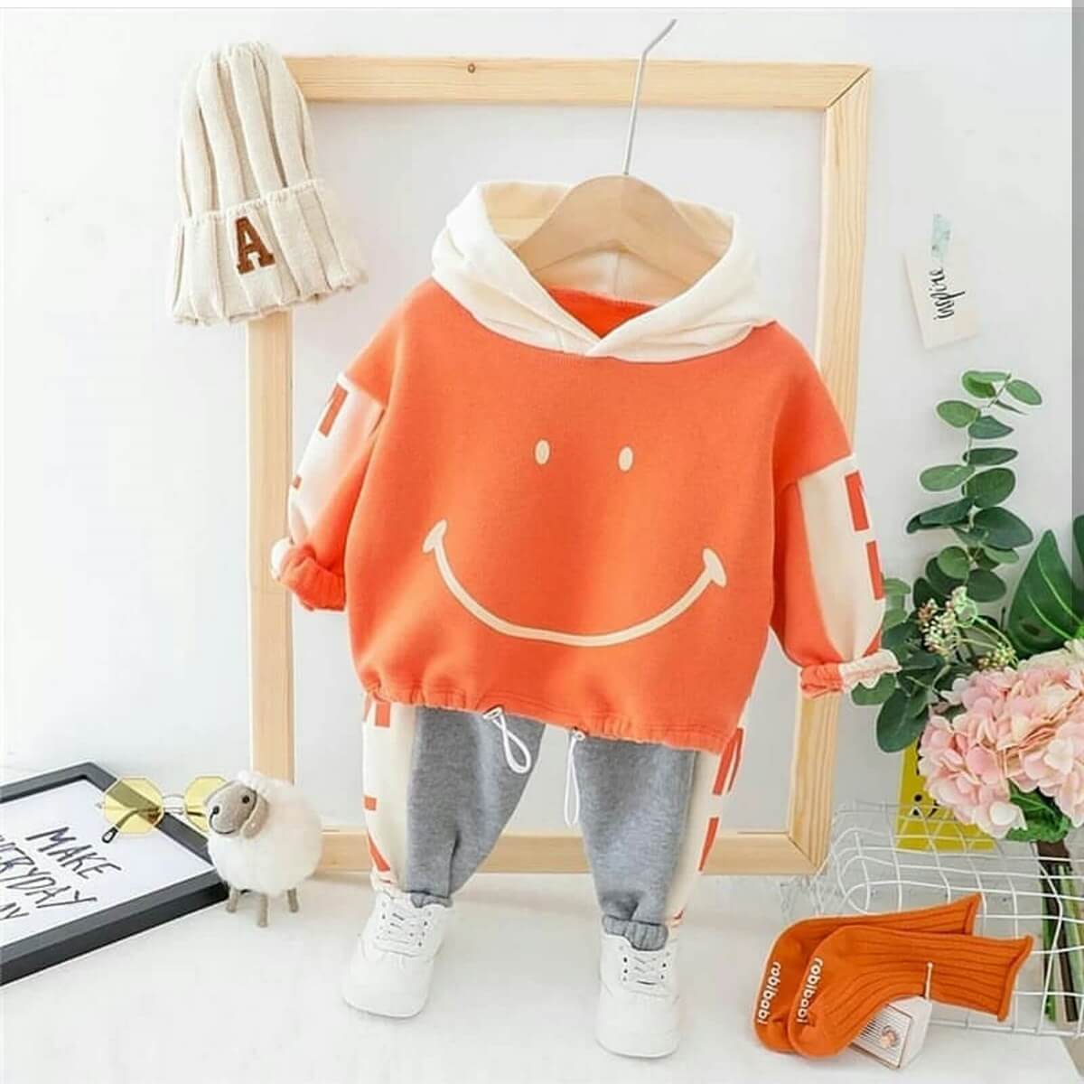 Çocuk Smiley Eşofman Seti-Sezon Ürünleri-QuzucukKids.com