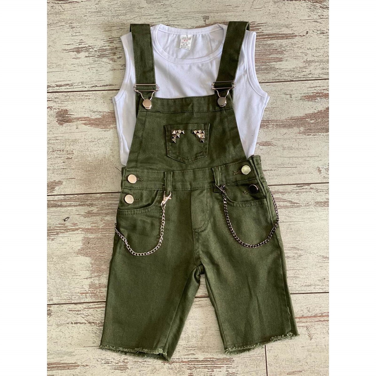 Çocuk Yeşil Solopet Takım-Kız Çocuk Alt Üst Takım-QuzucukKids.com