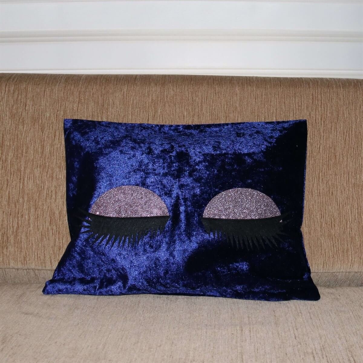 Dikdörtgen Kadife Kirpikli Kırlent Kılıfı 33*45 cm-Kız Çocuk Aksesuar-QuzucukKids.com
