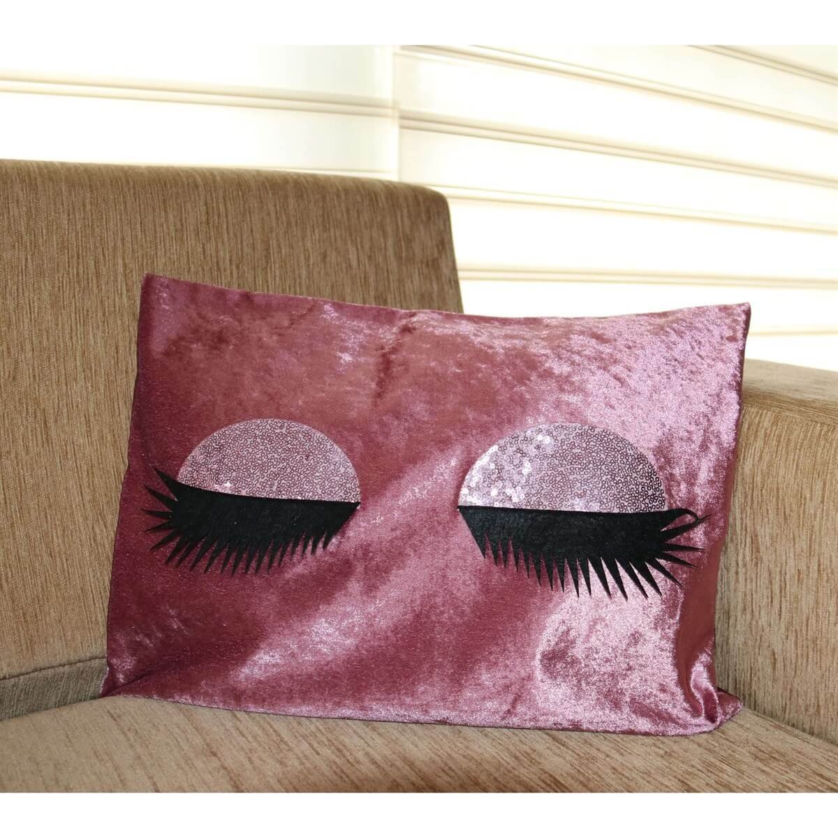 Dikdörtgen Kadife Kirpikli Kırlent Kılıfı 33*45 cm-Kız Çocuk Aksesuar-QuzucukKids.com