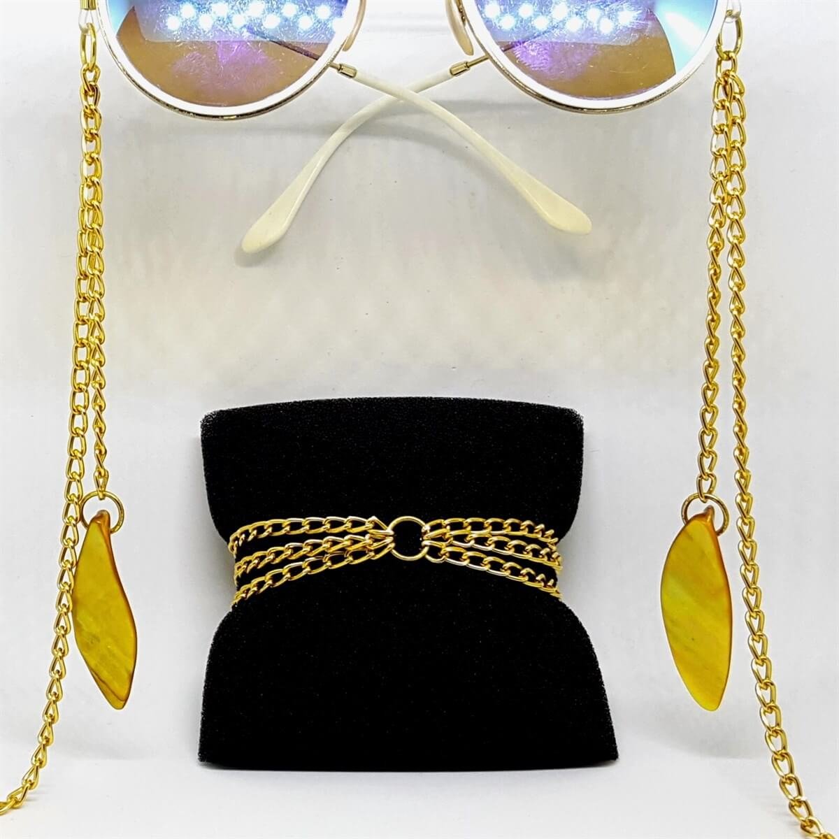 Elegance Gözlük Zinciri & Bileklik Set-Aksesuar-QuzucukKids.com