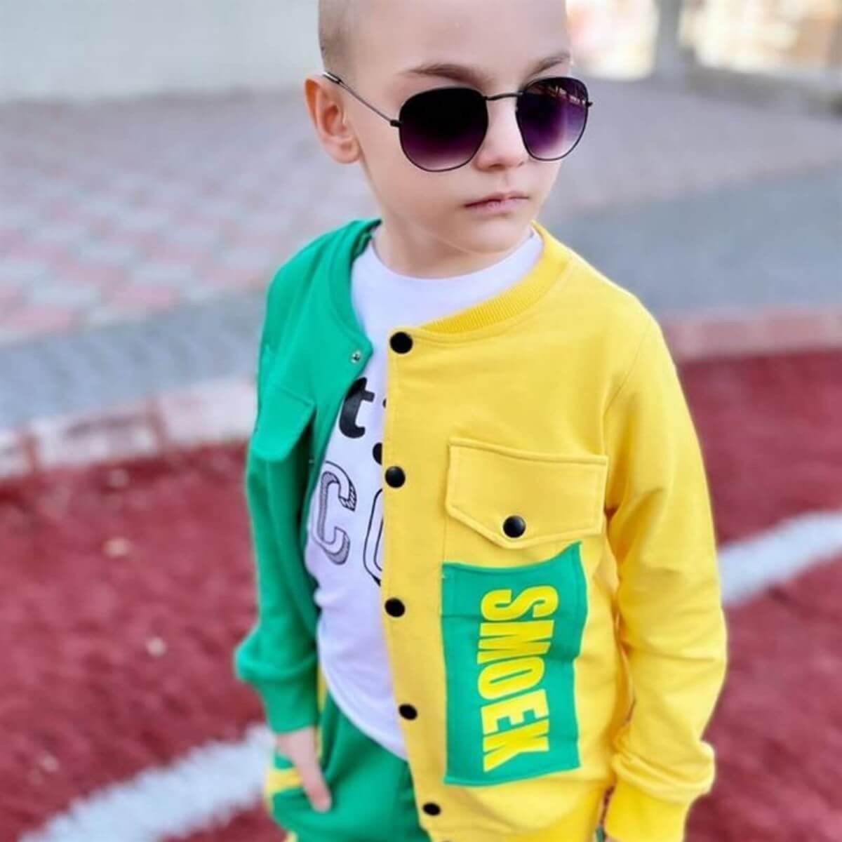 Erkek Çocuk Ceketli Yeşil Spor Takım-Kid Boy Cloth Sets-QuzucukKids.com