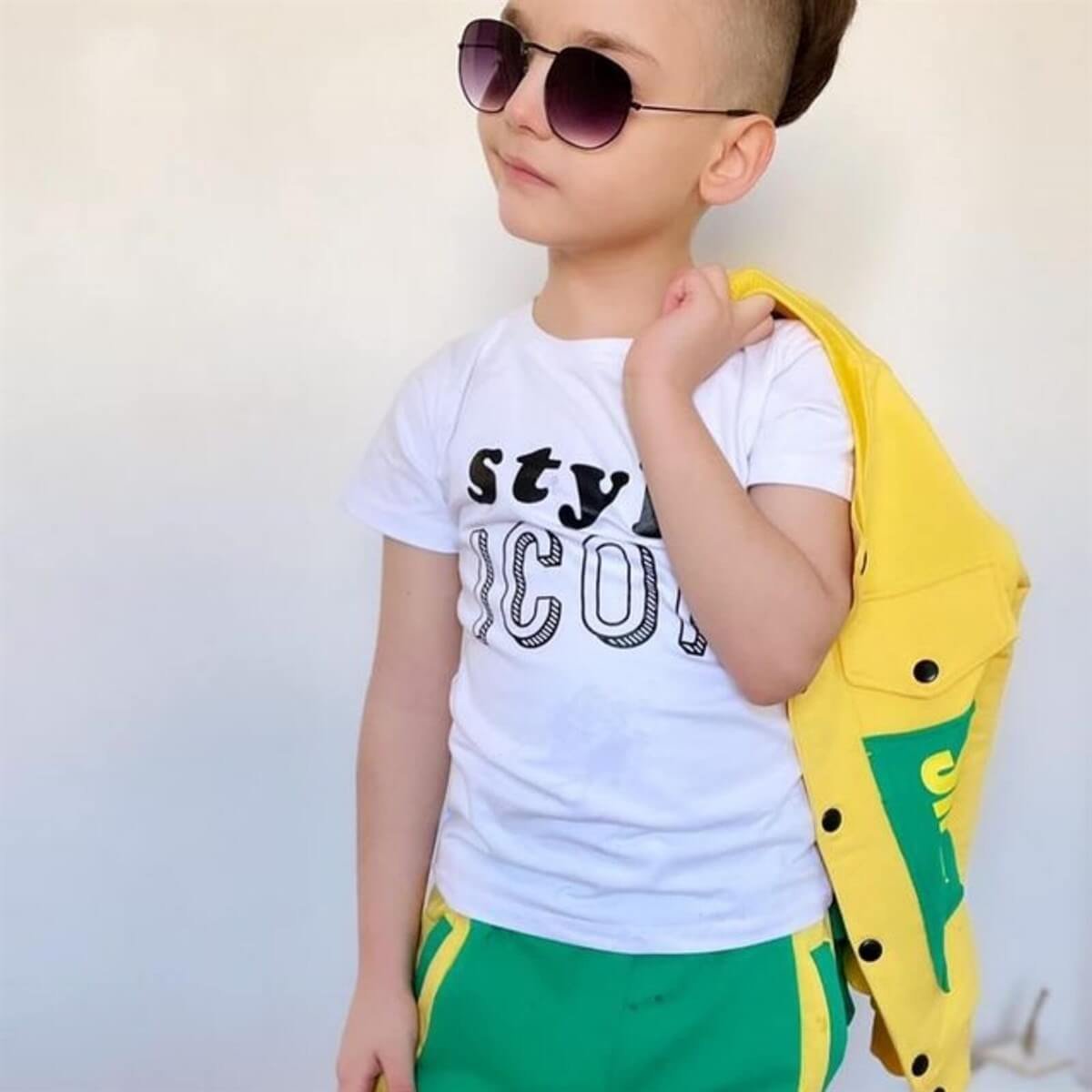 Erkek Çocuk Ceketli Yeşil Spor Takım-Kid Boy Cloth Sets-QuzucukKids.com