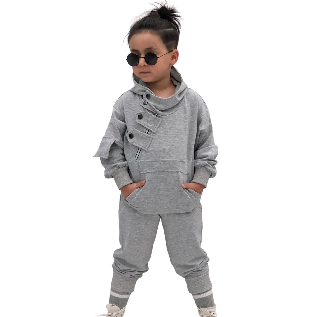 Erkek Çocuk Çıtçıt Detaylı Gri Takım-Kid Boy Cloth Sets-Erkek Çocuk Çıtçıt Detaylı Kırmızı Takım | QuzucukKids.com-QuzucukKids.com