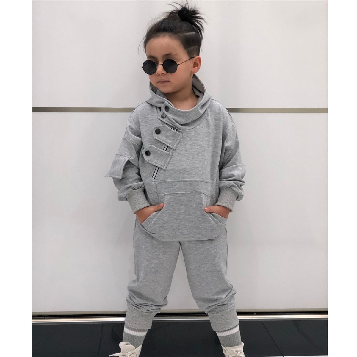 Erkek Çocuk Çıtçıt Detaylı Gri Takım-Kid Boy Cloth Sets-Erkek Çocuk Çıtçıt Detaylı Kırmızı Takım | QuzucukKids.com-QuzucukKids.com