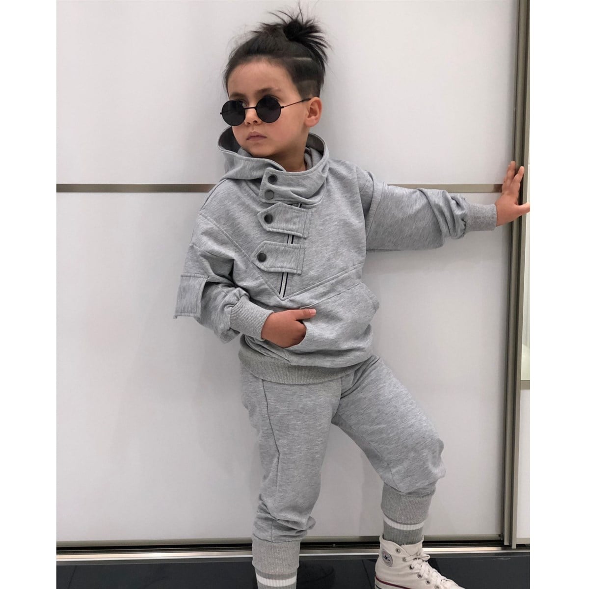 Erkek Çocuk Çıtçıt Detaylı Gri Takım-Kid Boy Cloth Sets-Erkek Çocuk Çıtçıt Detaylı Kırmızı Takım | QuzucukKids.com-QuzucukKids.com