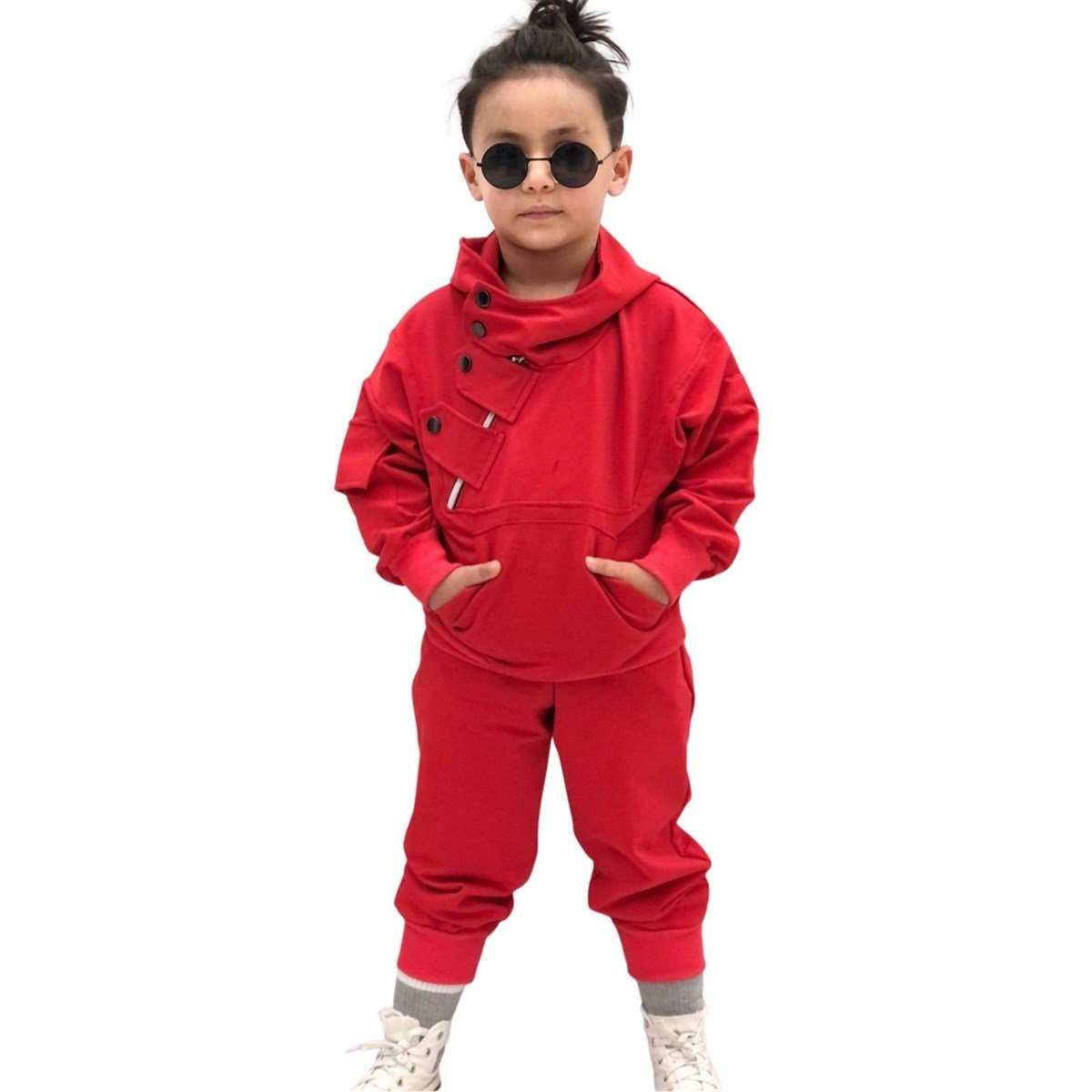 Erkek Çocuk Çıtçıt Detaylı Kırmızı Takım-Erkek Çocuk Alt Üst Takım-Erkek Çocuk Çıtçıt Detaylı Siyah Takım | QuzucukKids.com-QuzucukKids.com