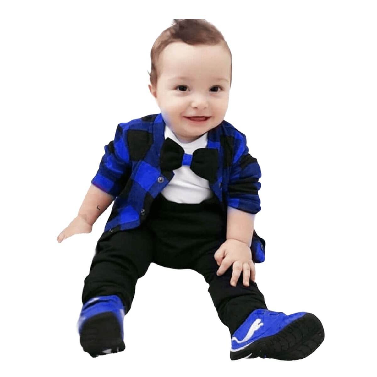 Erkek Çocuk Ekose Baharlık Takımı-Erkek Çocuk Alt Üst Takım-QuzucukKids.com
