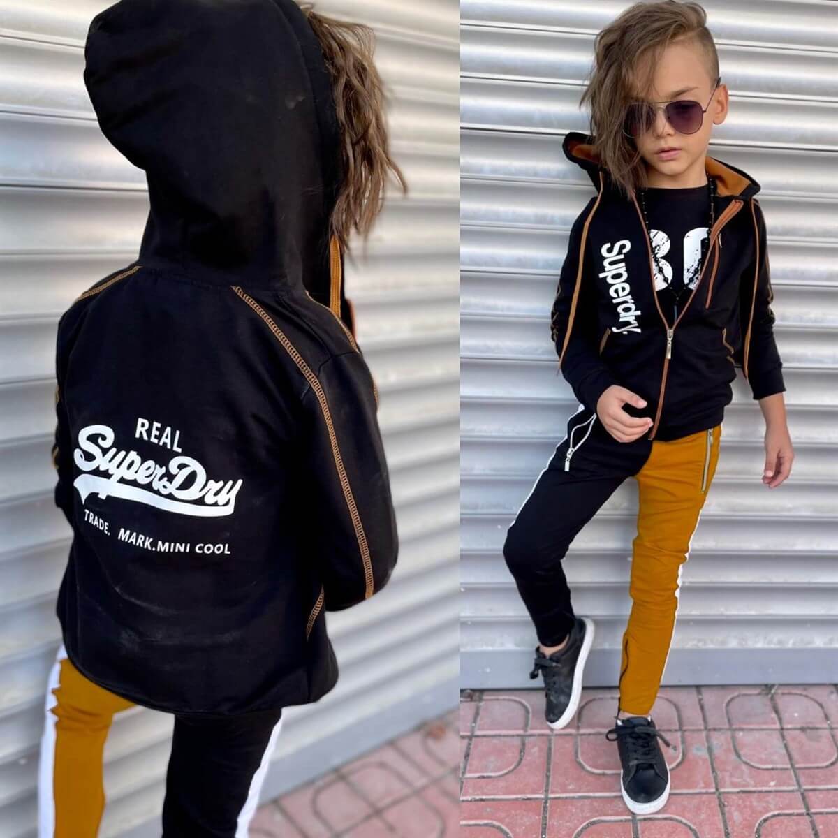 Erkek Çocuk Fermuarlı Spor Günlük Kahve Takım-Erkek Çocuk Alt Üst Takım-QuzucukKids.com