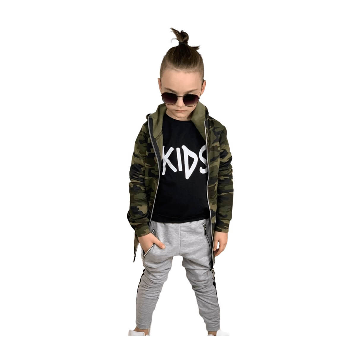 Erkek Çocuk Kamuflaj Ceketli Spor Takım-Erkek Çocuk Alt Üst Takım-QuzucukKids.com