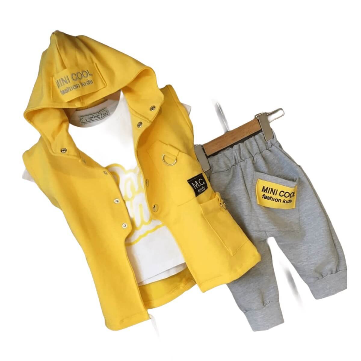 Erkek Çocuk Kapşonlu Kaprili Yazlık Set-Kid Boy Cloth Sets-QuzucukKids.com