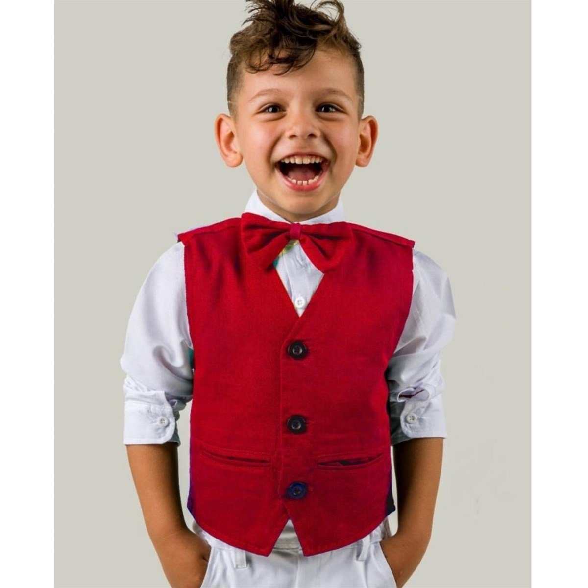 Erkek Çocuk Kırmızı Yeleklı 4'lü Takım-Erkek Çocuk Alt Üst Takım-Erkek Çocuk Şardonlu Haki Yeşil Eşofman Takımı | QuzucukKids.com-QuzucukKids.com