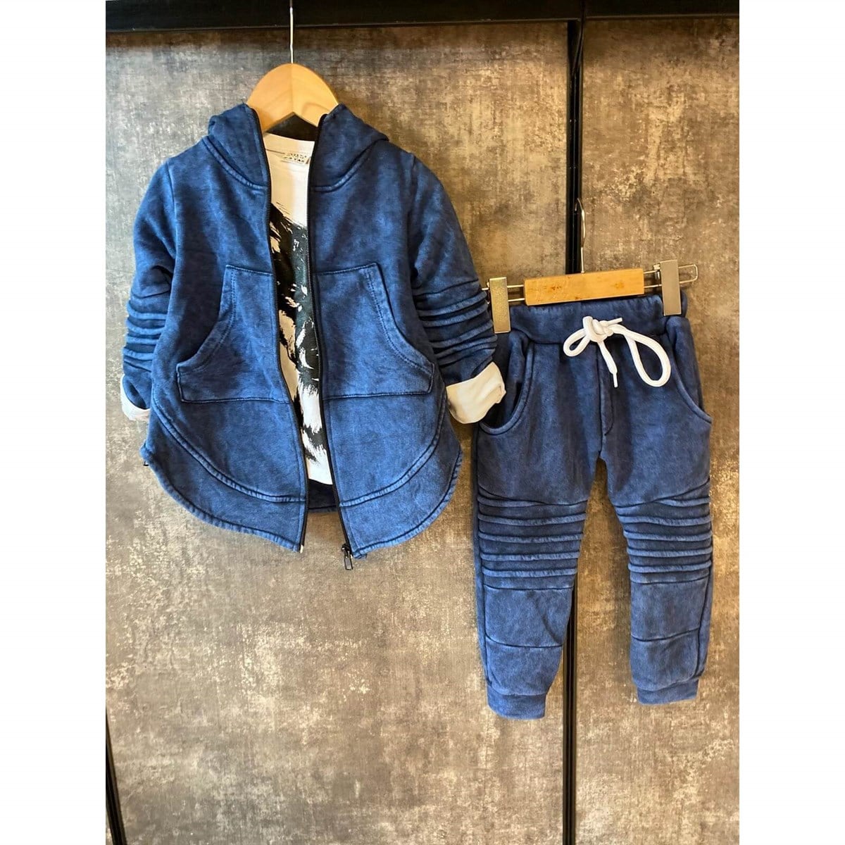 Erkek Çocuk Kurt Figürlü Takım-Kid Boy Cloth Sets-QuzucukKids.com