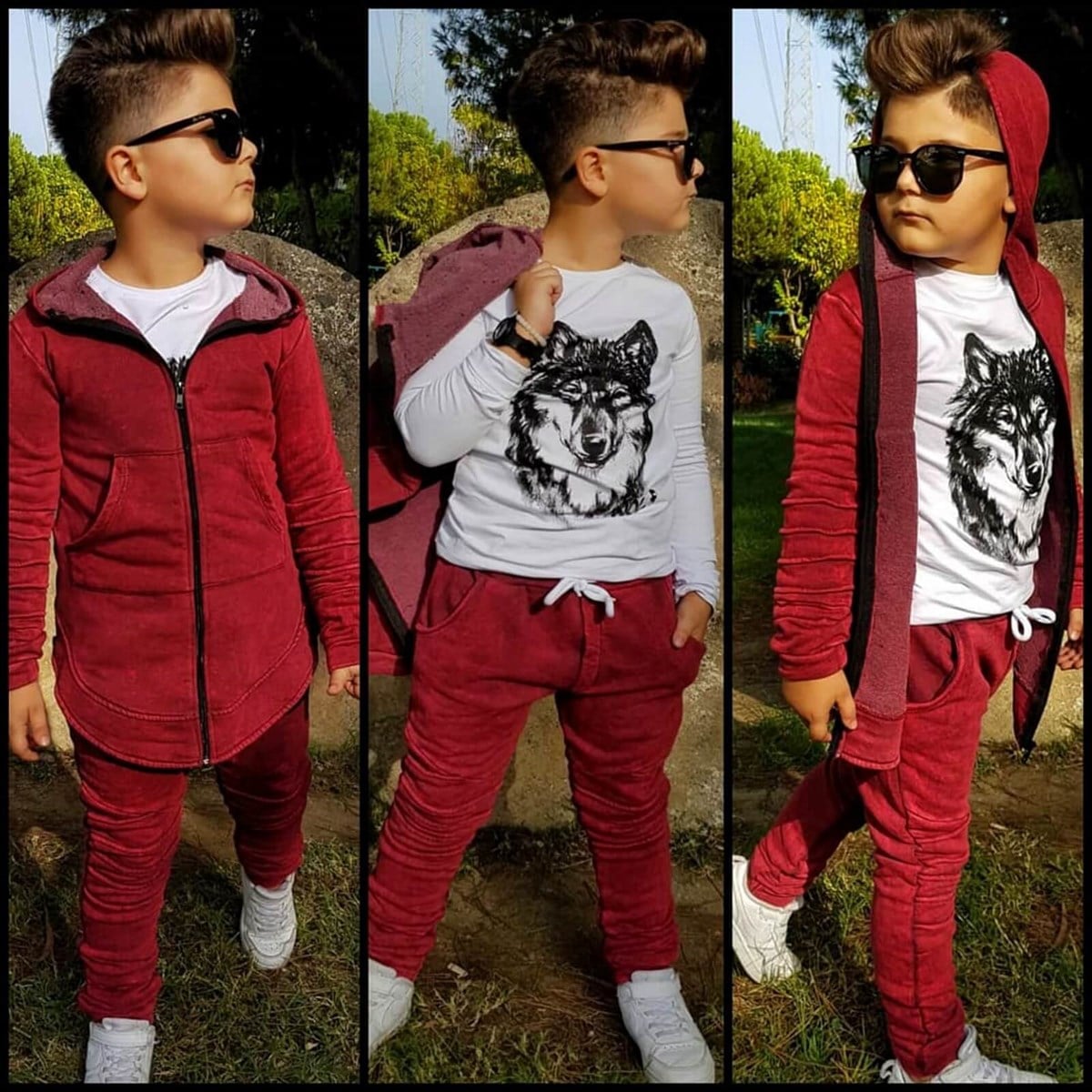 Erkek Çocuk Kurt Figürlü Takım-Erkek Çocuk Alt Üst Takım-QuzucukKids.com