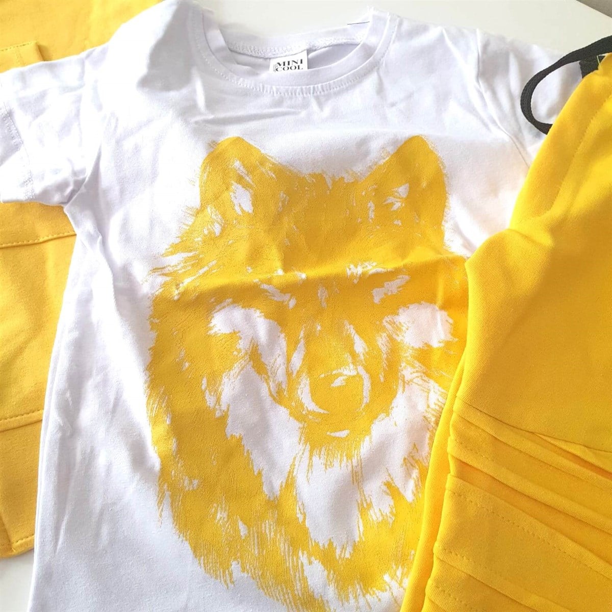 Erkek Çocuk Kurt Figürlü Yelekli Spor Takım-Kid Boy Cloth Sets-QuzucukKids.com