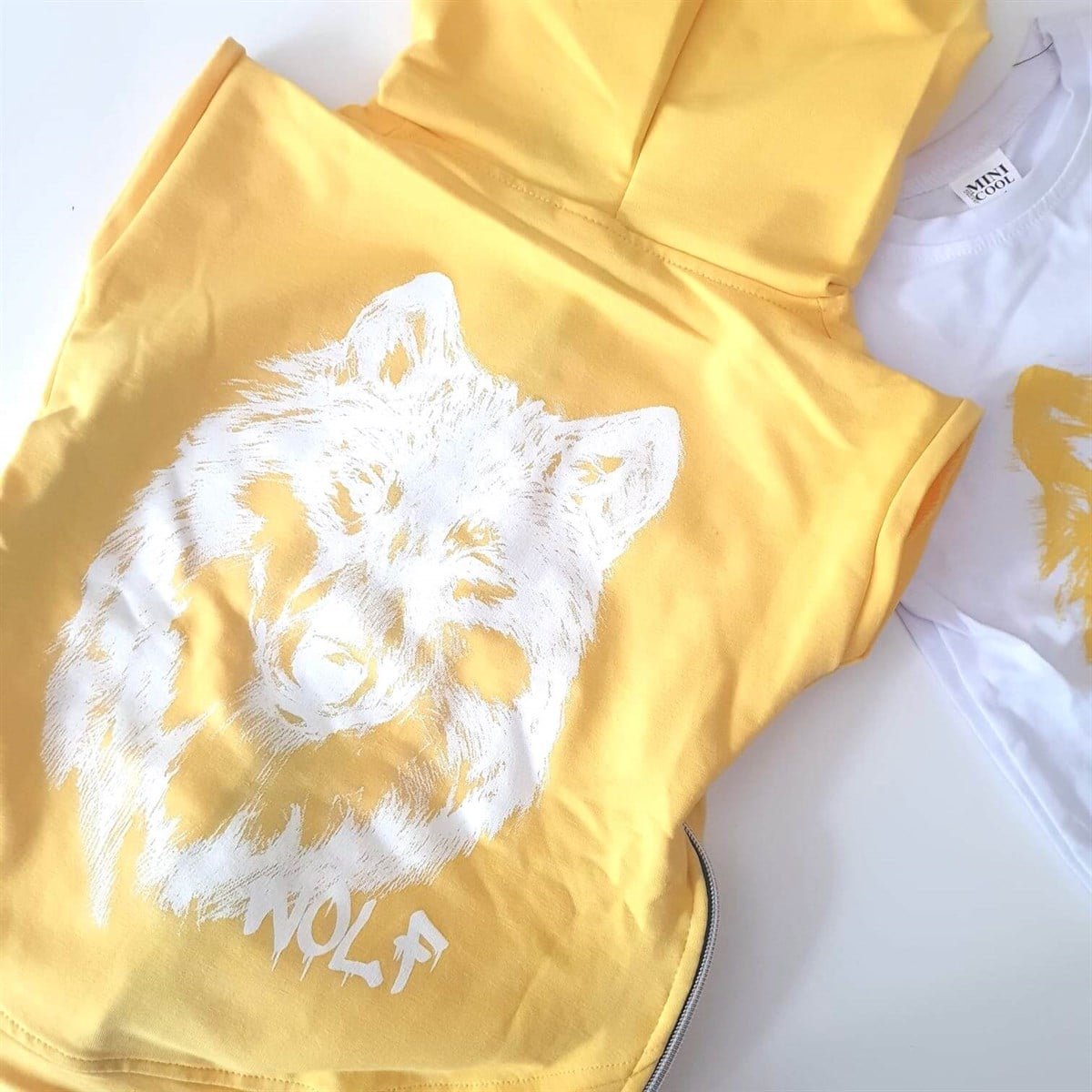 Erkek Çocuk Kurt Figürlü Yelekli Spor Takım-Kid Boy Cloth Sets-QuzucukKids.com