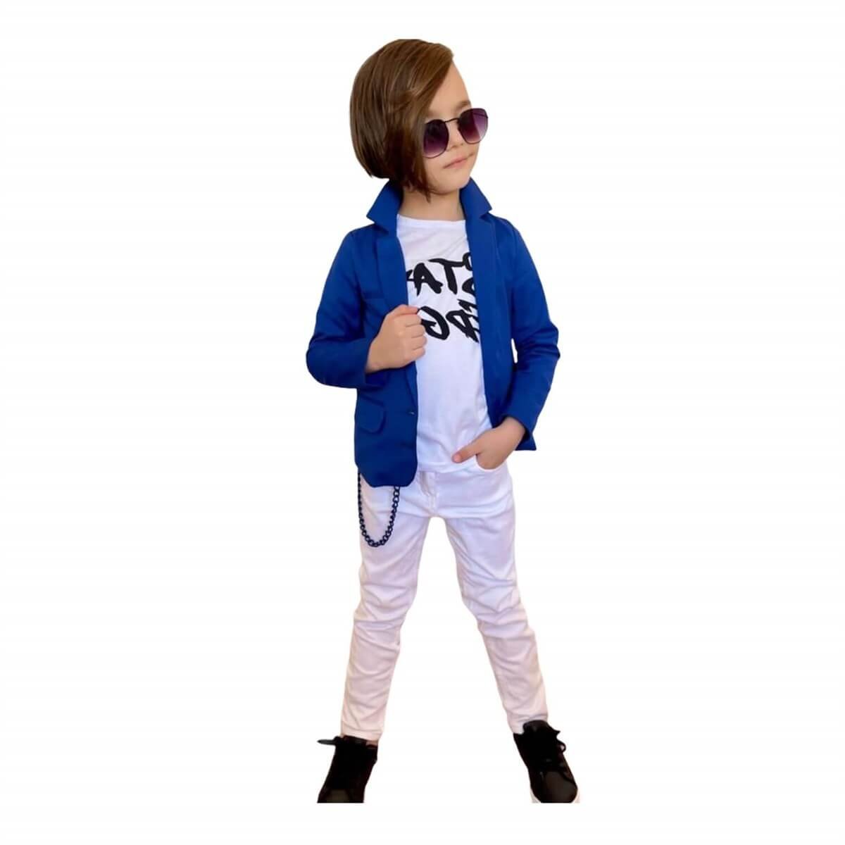 Erkek Çocuk Mavi Ceketli Pantolon Takım-Erkek Çocuk-QuzucukKids.com