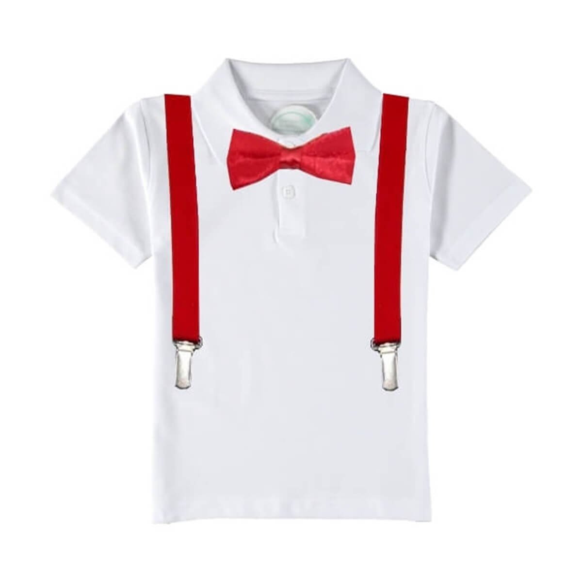 Erkek Çocuk Papyonlu ve Askılı Lacoste Tshirt-Erkek Çocuk Tek Alt & Üst-QuzucukKids.com