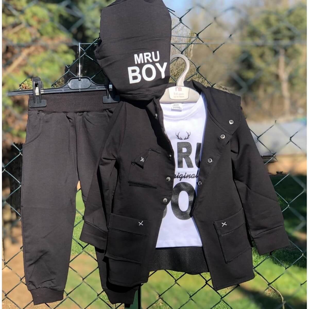 Erkek Çocuk Siyah Spor Giyim Kombin-Erkek Çocuk Alt Üst Takım-QuzucukKids.com
