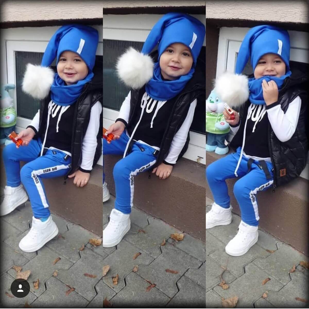 Erkek Çocuk Yelek Kombinli Ponpon Set-Sezon Ürünleri-QuzucukKids.com