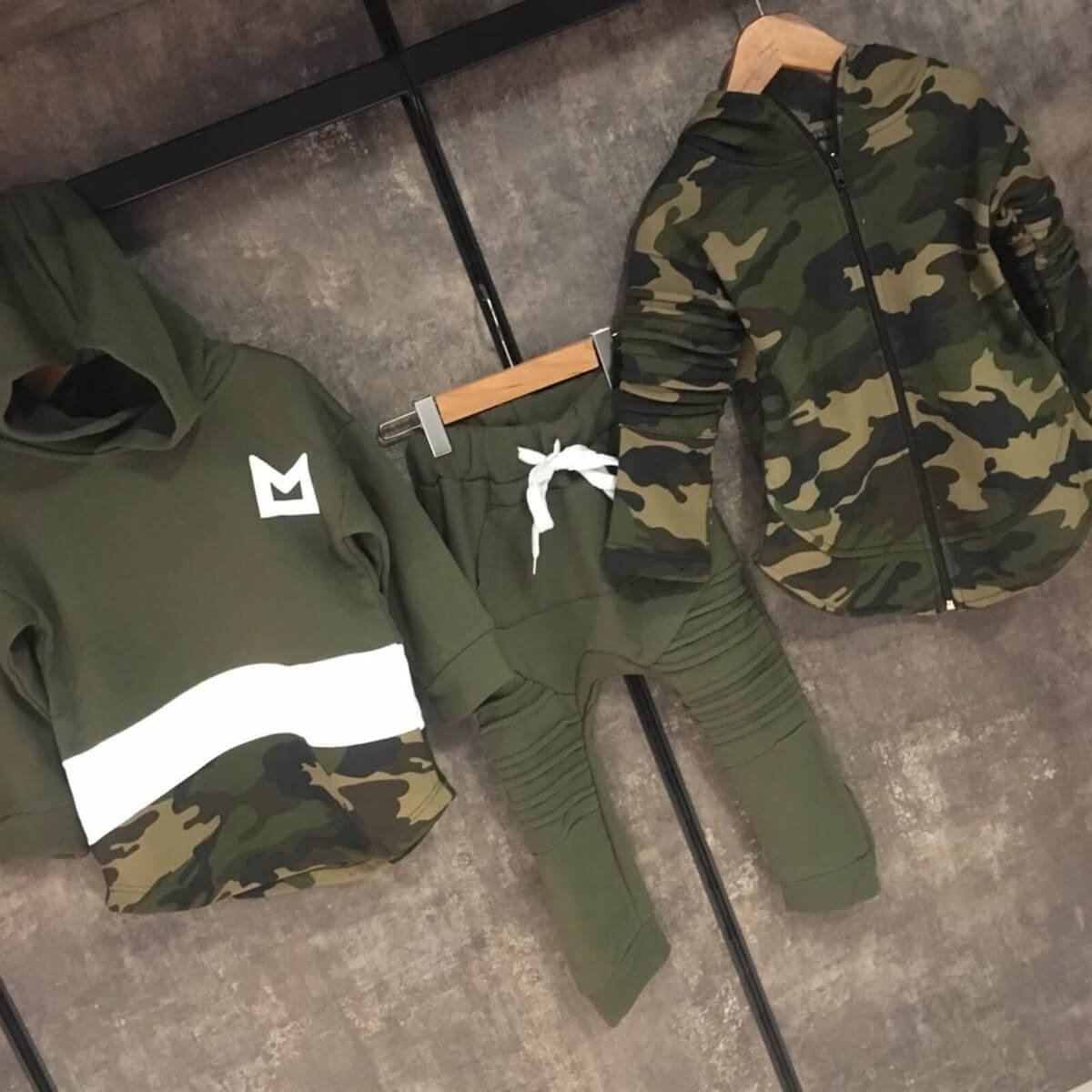Boy Green Camouflage Combine Set-Seasonal Products-QuzucukKids.com