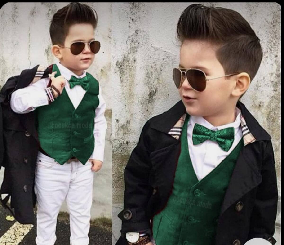 Erkek Çocuk Yeşil Yeleklı 4'lü Takım-Erkek Çocuk Alt Üst Takım-Erkek Çocuk Kırmızı Yeleklı 4'lü Takım | QuzucukKids.com-QuzucukKids.com