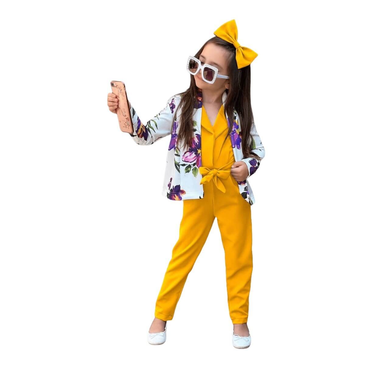 Kız Çocuk Ceketli Tulumlu Takım-Kız Çocuk Alt Üst Takım-QuzucukKids.com