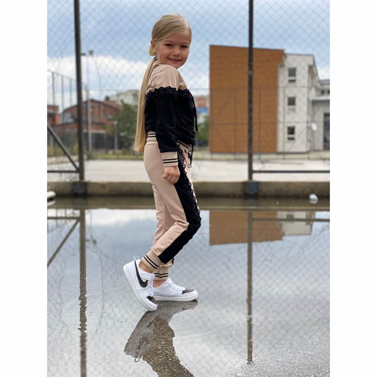 Kız Çocuk Eşofman Takımı Güpürlü-Kız Çocuk Alt Üst Takım-QuzucukKids.com