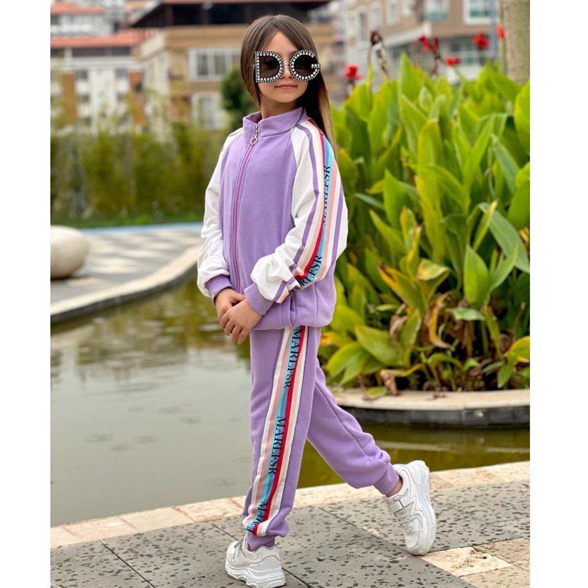 Kız Çocuk Fermuarlı Lila Takım-Kız Çocuk Alt Üst Takım-Kız Çocuk Kapüşonlu Sarı Takım | QuzucukKids.com-QuzucukKids.com