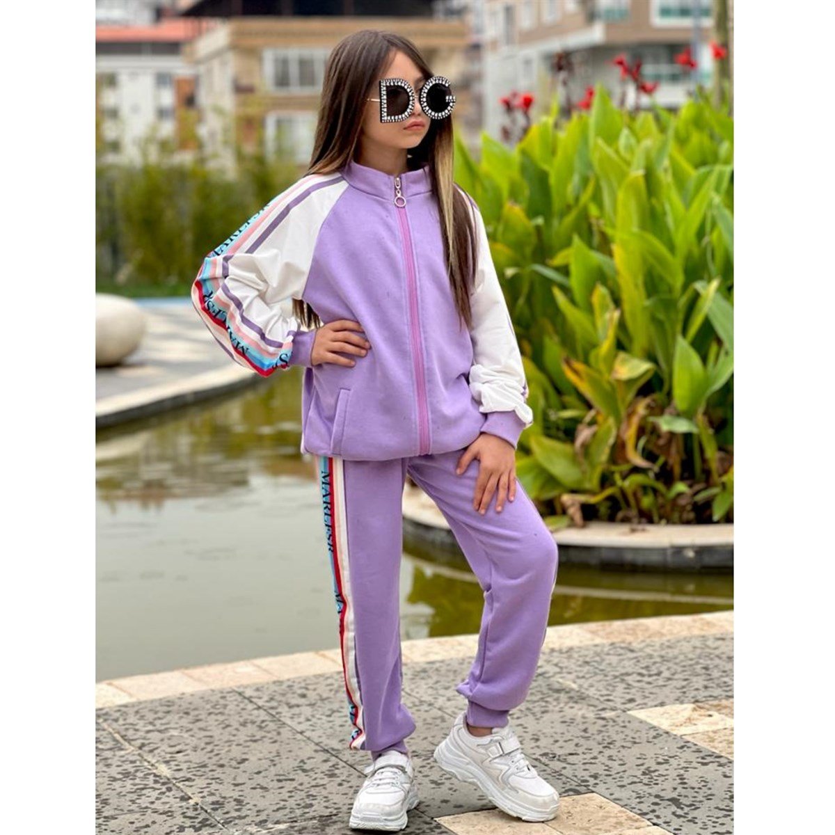 Kız Çocuk Fermuarlı Lila Takım-Kız Çocuk Alt Üst Takım-Kız Çocuk Kapüşonlu Sarı Takım | QuzucukKids.com-QuzucukKids.com