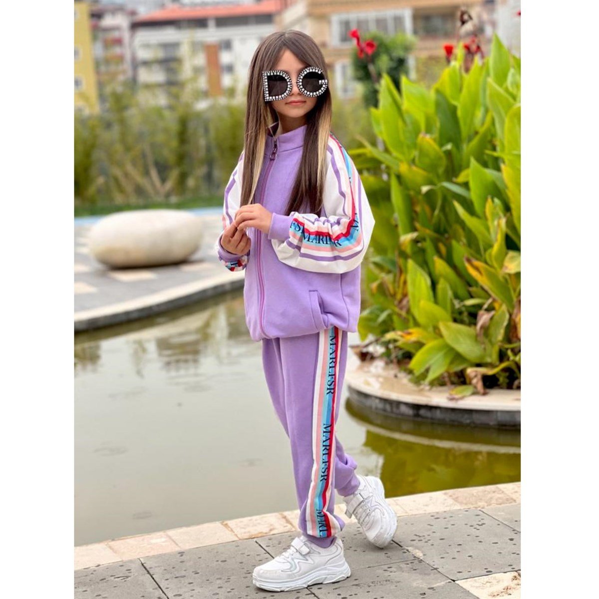 Kız Çocuk Fermuarlı Lila Takım-Kız Çocuk Alt Üst Takım-Kız Çocuk Kapüşonlu Sarı Takım | QuzucukKids.com-QuzucukKids.com