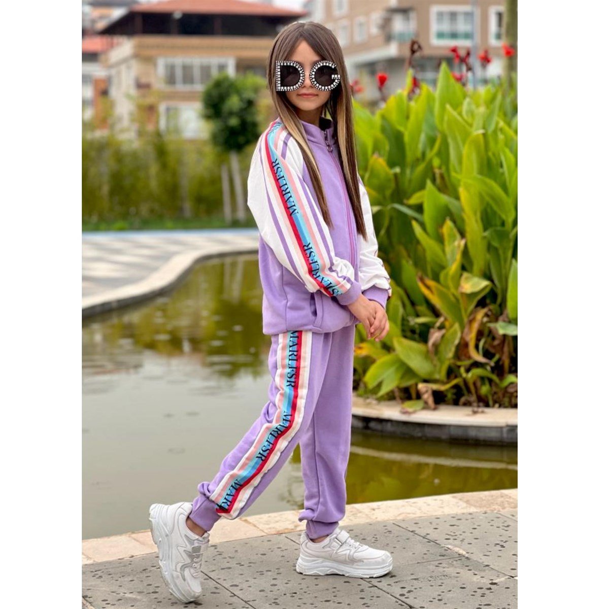 Kız Çocuk Fermuarlı Lila Takım-Kız Çocuk Alt Üst Takım-Kız Çocuk Kapüşonlu Sarı Takım | QuzucukKids.com-QuzucukKids.com