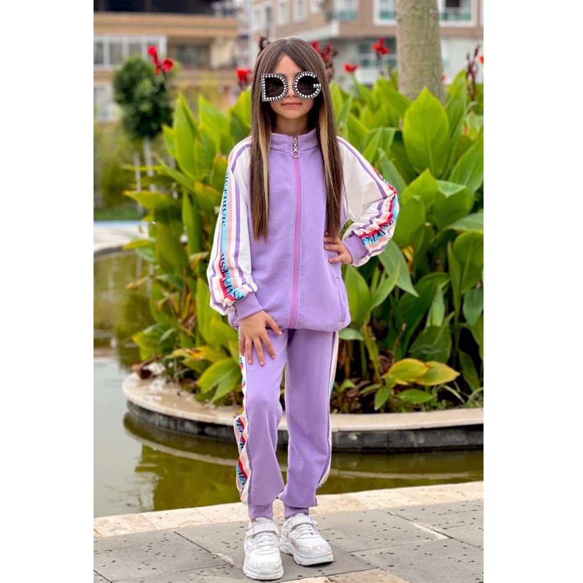 Kız Çocuk Fermuarlı Lila Takım-Kız Çocuk Alt Üst Takım-Kız Çocuk Kapüşonlu Sarı Takım | QuzucukKids.com-QuzucukKids.com