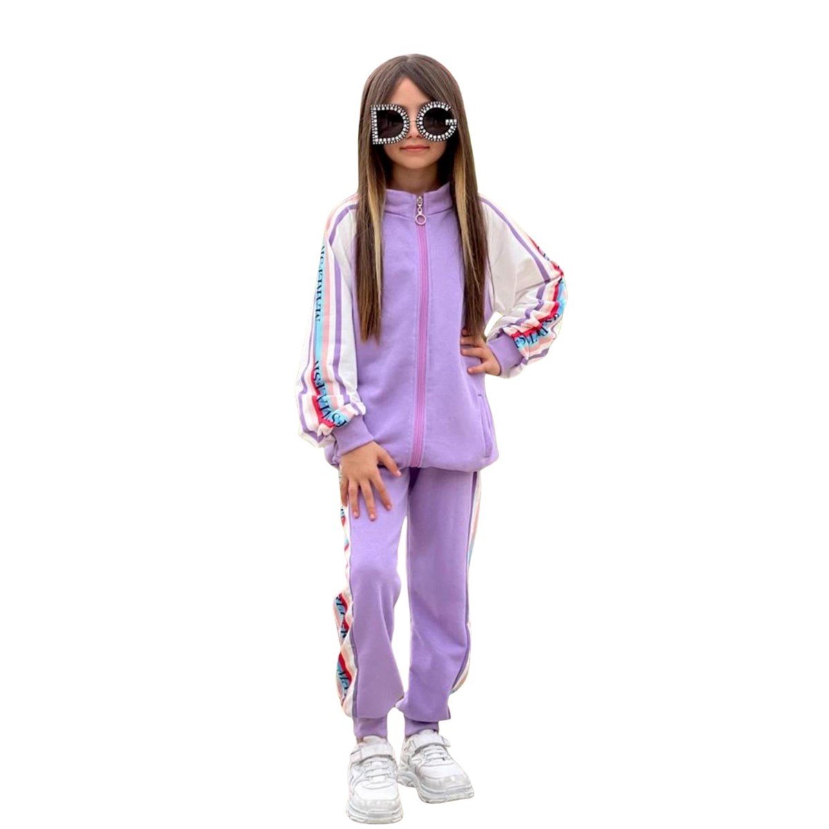 Kız Çocuk Fermuarlı Lila Takım-Kız Çocuk Alt Üst Takım-Kız Çocuk Kapüşonlu Sarı Takım | QuzucukKids.com-QuzucukKids.com