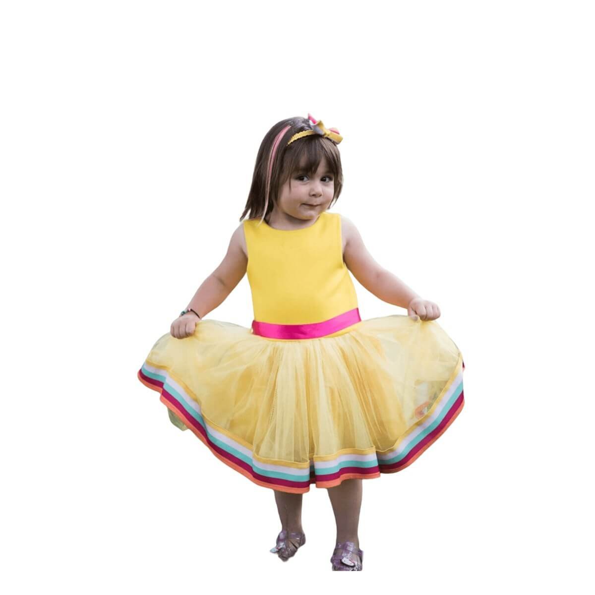 Kız Çocuk Gökkuşağı Elbise-Kız Çocuk Elbise-QuzucukKids.com