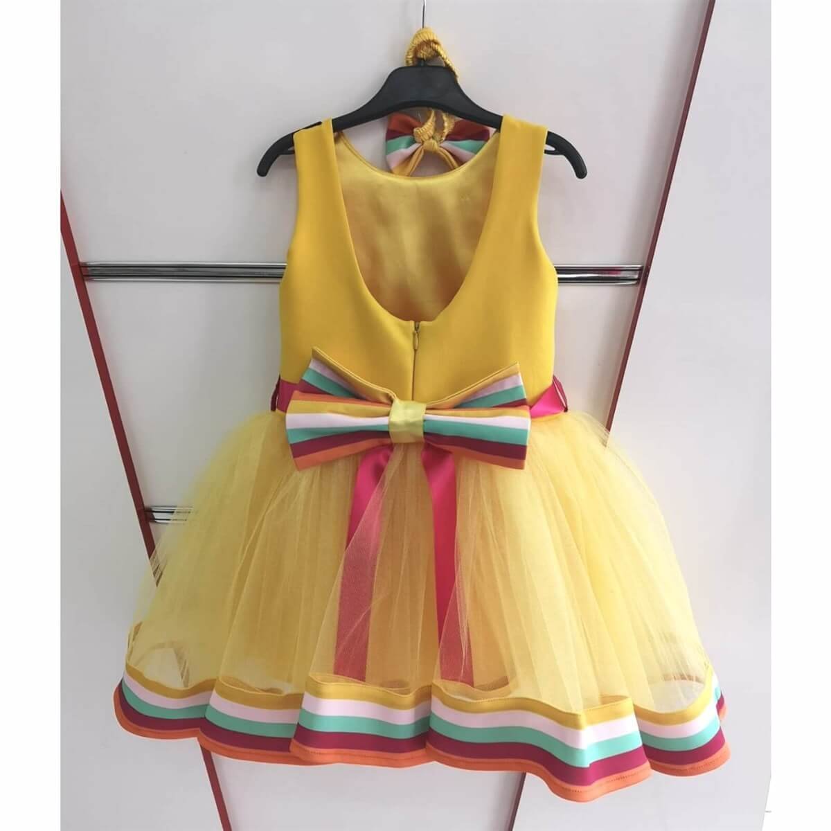 Kız Çocuk Gökkuşağı Elbise-Sezon Ürünleri-QuzucukKids.com