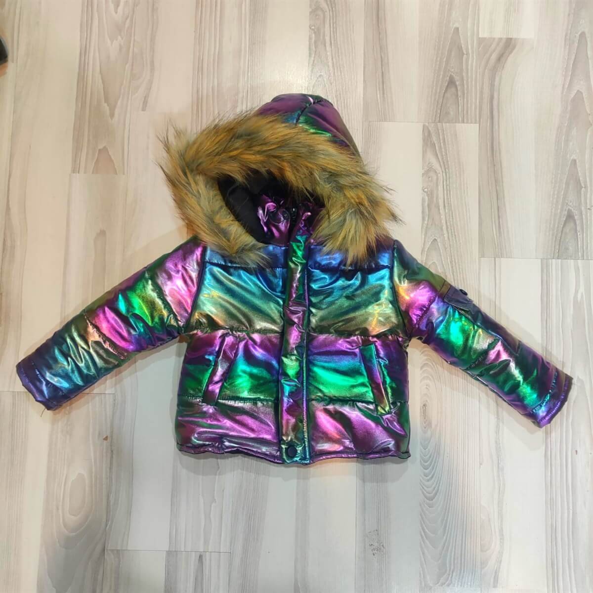 Kız Çocuk Kışlık Yanar Döner Şişme Mont-Kid Girl Jacket-QuzucukKids.com