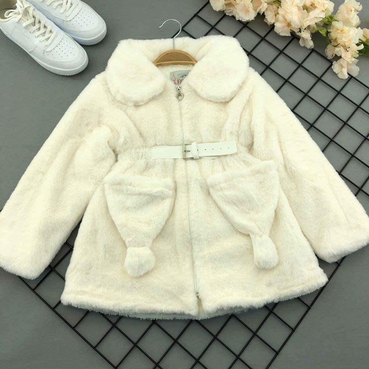 Kız Çocuk Krem Tavşan Modeli Kürklü Mont-Kız Çocuk Mont-Kız Çocuk Krem Tavşan Modeli Kürklü Mont | QuzucukKids.com-QuzucukKids.com