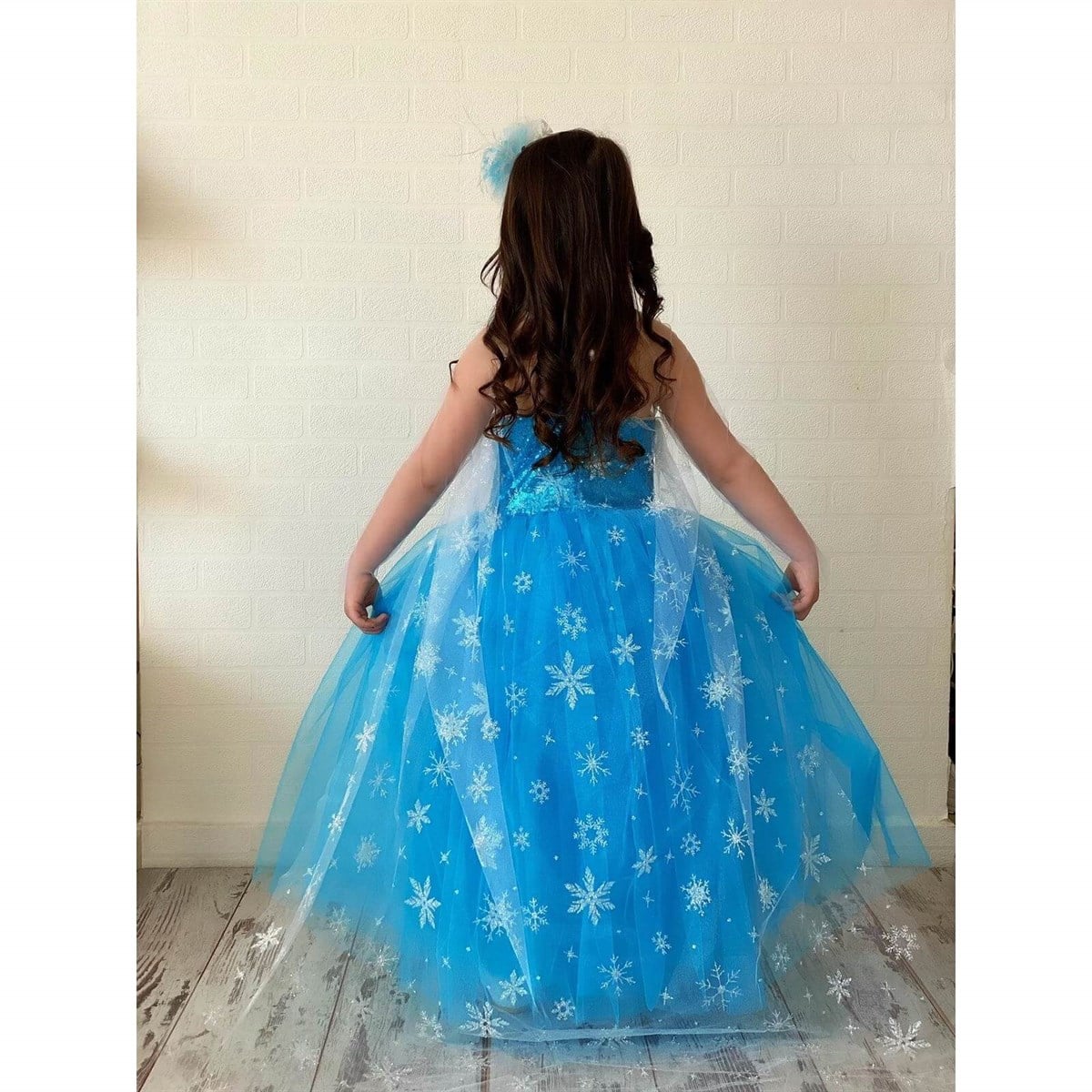 Kız Çocuk Mavi Prenses Elbise-Kız Çocuk Elbise-QuzucukKids.com