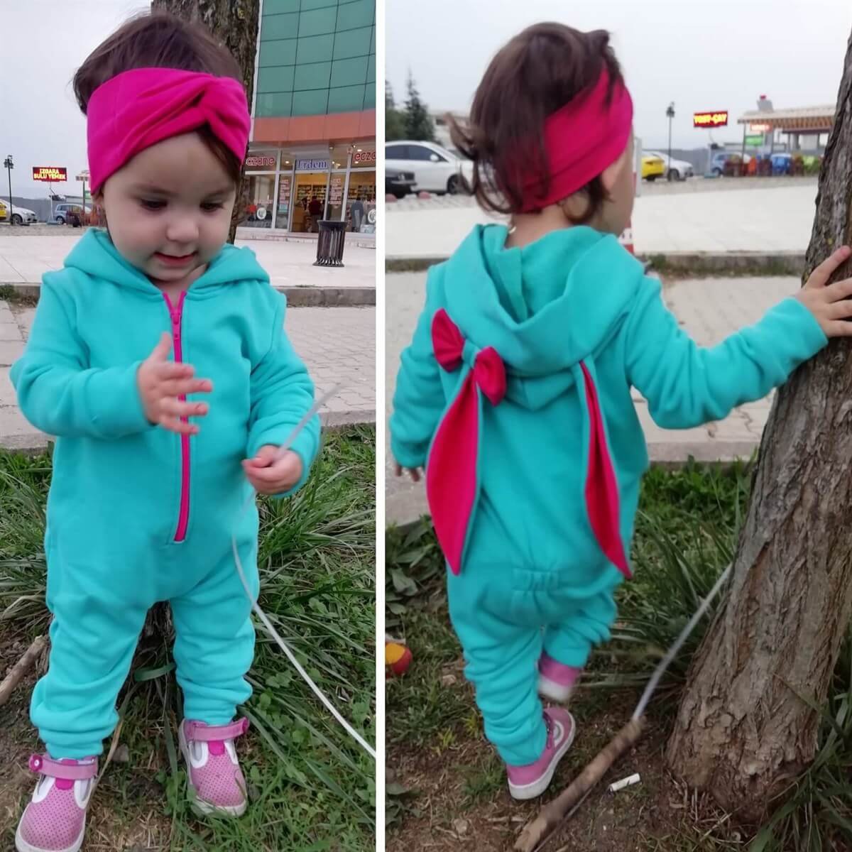 Kız Çocuk Maviş Tavşan Tulum-Seasonal Products-QuzucukKids.com