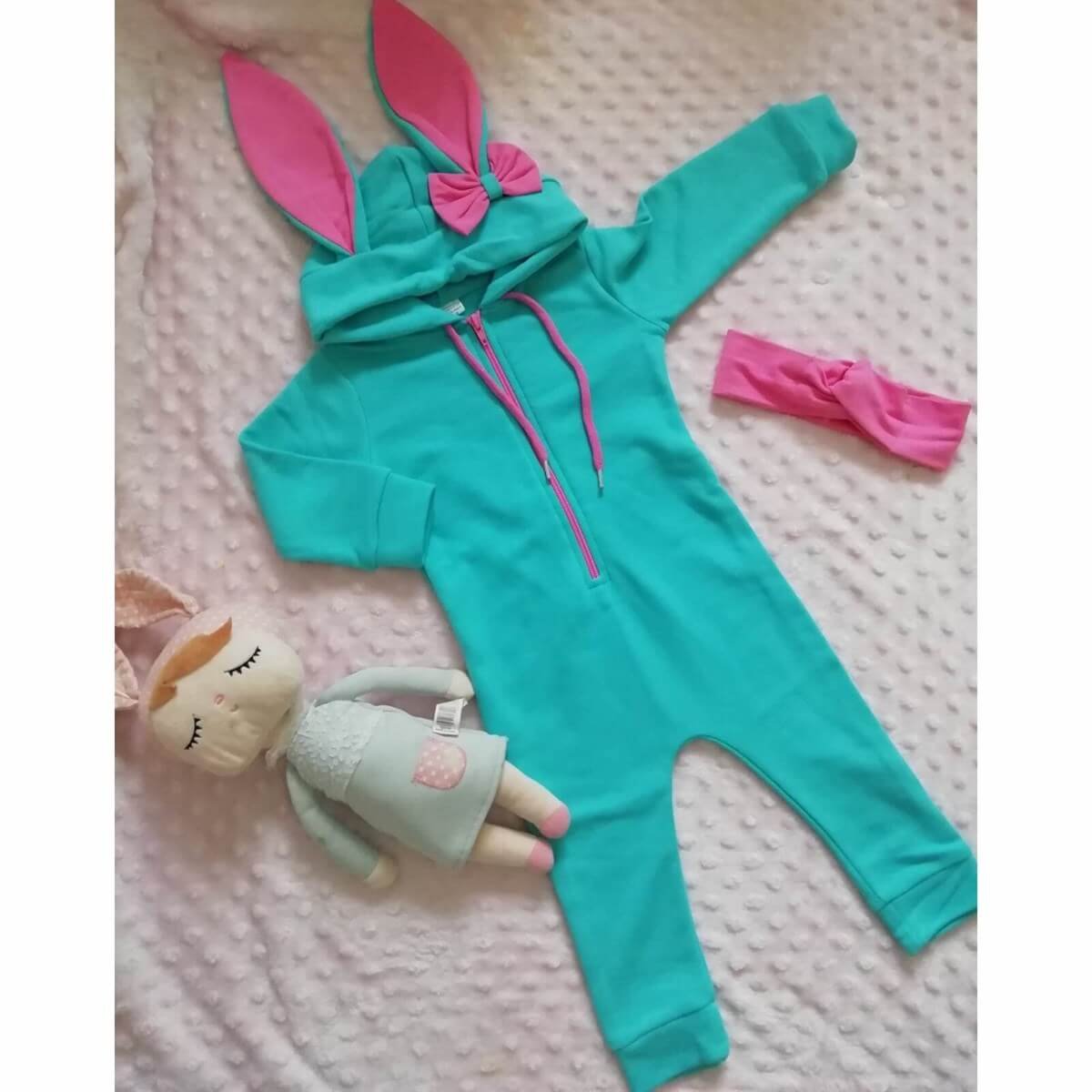 Kız Çocuk Maviş Tavşan Tulum-Seasonal Products-QuzucukKids.com