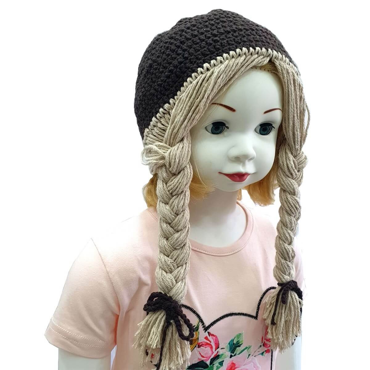 Kız Çocuk Örgülü El Yapımı Bere-Seasonal Products-QuzucukKids.com